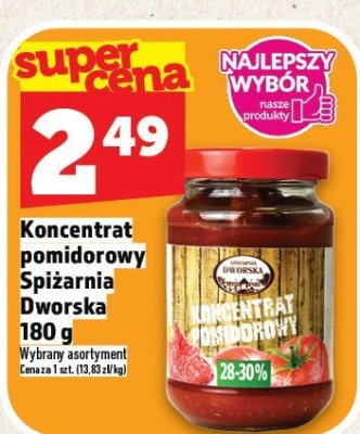 Koncentrat pomidorowy Spiżarnia Dworska 180 g Wybrany asortyment promocja w TOPAZ