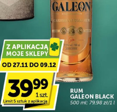 Rum Galeon Black promocja w Euro Sklep