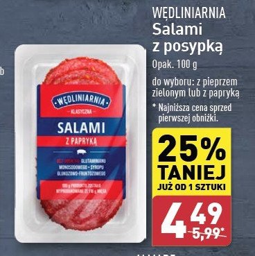 Salami z pieprzem zielonym Wędliniarnia classic promocja