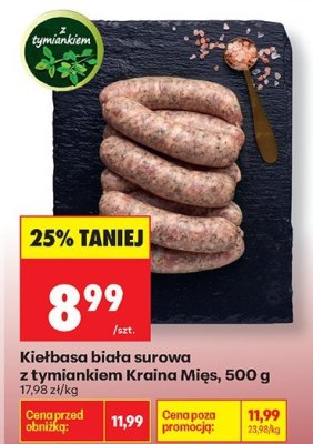 Kiełbasa biała surowa z tymiankiem 500 g promocja w Biedronka