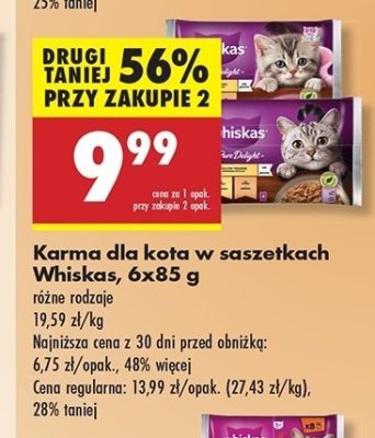 Karma dla kota drobiowe frykasy Whiskas pure delight promocja