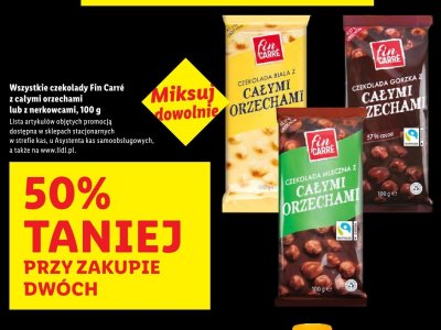 Czekolada z całymi orzechami Fin Carré gorzka promocja w Lidl