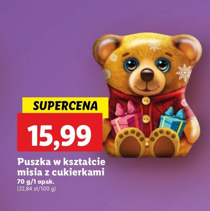 Puszka miś z cukierkami promocja