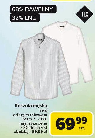 Koszula męska s-3xl Tex promocja w Carrefour