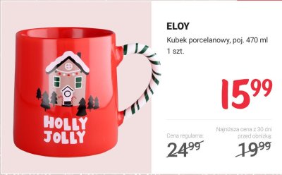 Kubek porcelanowy Holly Jolly  promocja w Rossmann