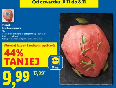 Szynka wieprzowa 1kg promocja w Lidl