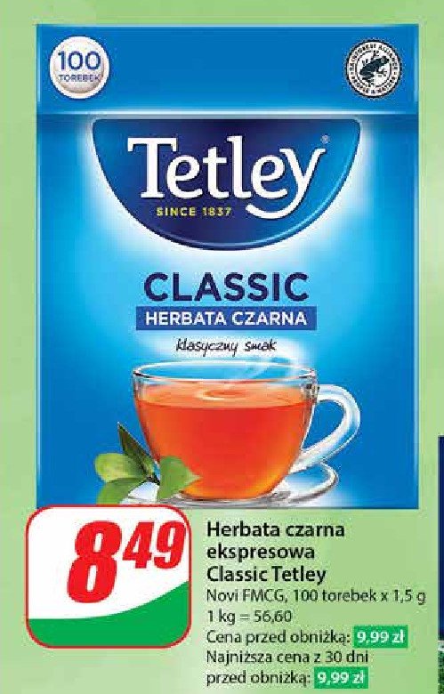 Herbata czarna Tetley classic promocja