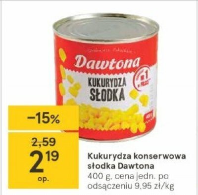 Kukurydza konserwowa Dawtona promocja