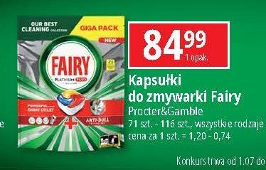 Tabletki do zmywarki lemon Fairy platinum plus promocja w Leclerc