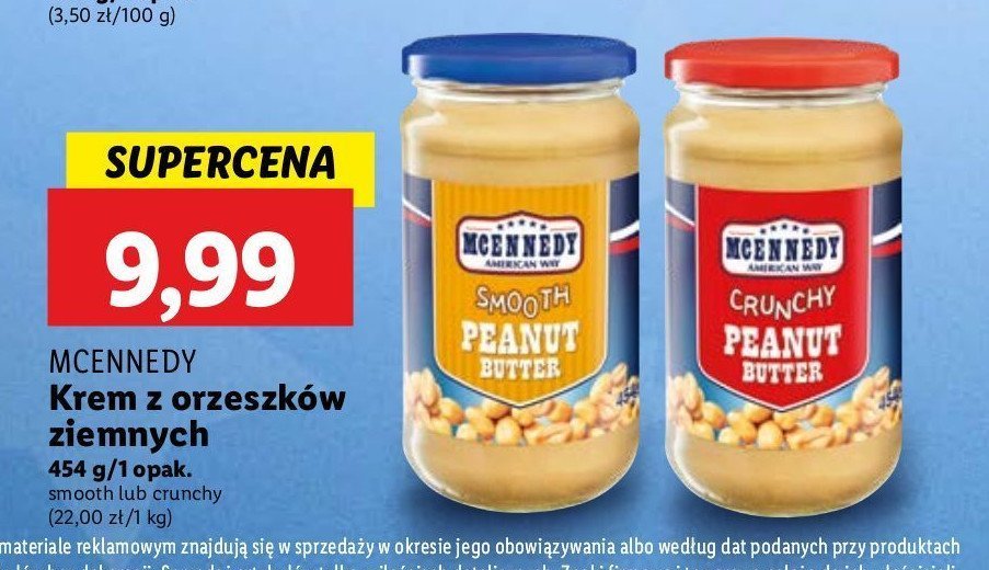 Masło orzechowe smooth Mcennedy promocja w Lidl