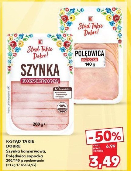 Szynka konserwowa K-classic stąd takie dobre! promocja