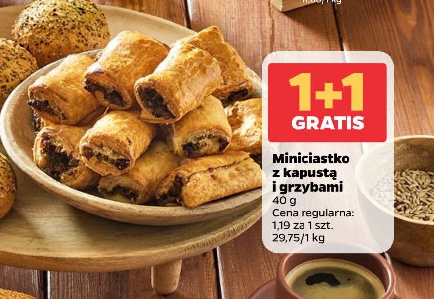 Mini ciastko z kapustą i grzybami promocja