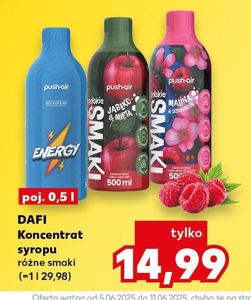 Syrop pushair jabłko i mięta Dafi promocja w Kaufland
