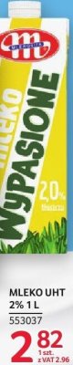 Mleko UHT 2% 1 l promocja w Selgros