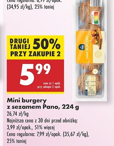 Burgery mini z sezamem Pano promocja w Biedronka