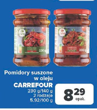 Pomidory suszone całe w oleju z przyprawami Carrefour promocja
