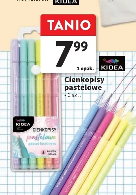 Cienkopisy pastelowe Kidea promocja