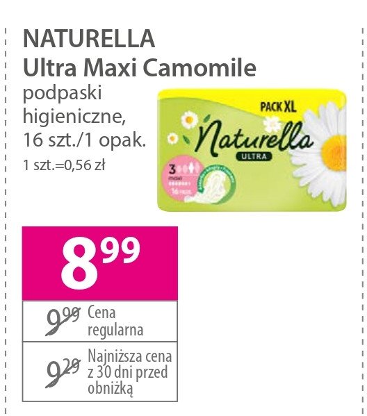 Podpaski higieniczne camomile Naturella ultra promocja