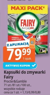 Kapsułki do zmywarki Fairy Platinum Plus promocja w Leclerc