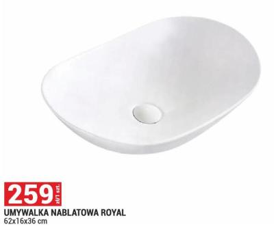 Umywalka nablatowa Royal 62x16x36 cm promocja w Merkury Market