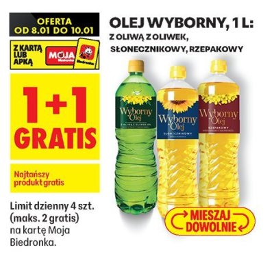 Olej wyborny, 1l: rzepakowy promocja w Biedronka
