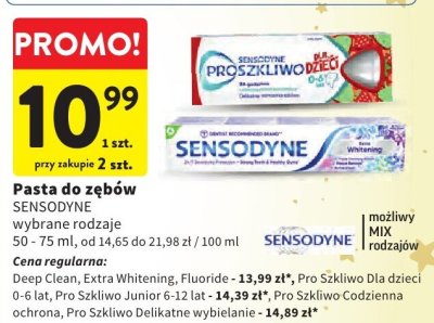 Pasta do zębów Sensodyne wybrane rodzaje 50 - 75 ml promocja w Intermarche