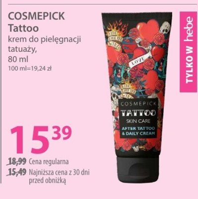 Krem COSMEPICK Tattoo krem do pielęgnacji tatuaży promocja w Hebe