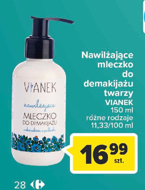 Mleczko do demakijażu Vianek nawilżający promocja