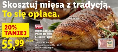 Gęś biała kołudzka - piers promocja w Lidl