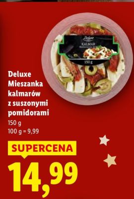 Sałatka Deluxe Mieszanka kalmarów z suszonymi pomidorami 150g promocja w Lidl