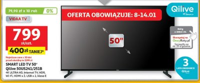 SMART LED TV 50" Qilive 50US241/251B promocja w Auchan