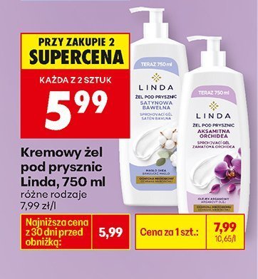 Kremowy żel pod prysznic Linda, 750 ml promocja w Biedronka
