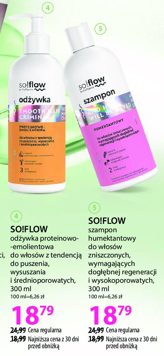 Odżywka do włosów proteinowo-emolientowa do włosów z tendencją do puszenia So!flow Vis plantis promocja w Hebe