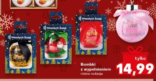 Bombka szklana z wypełnieniem promocja w Kaufland