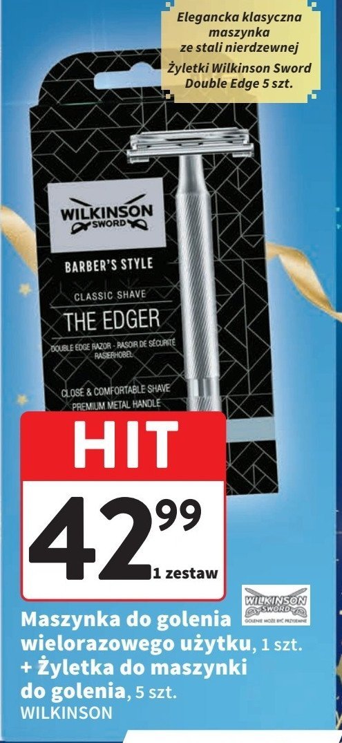 Maszynka do golenia + 5 żyletek Wilkinson barbers style promocja w Intermarche