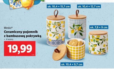 Pojemnik ceramiczny z bambusową pokrywką 10.4 x 12.7 cm Wenko promocja