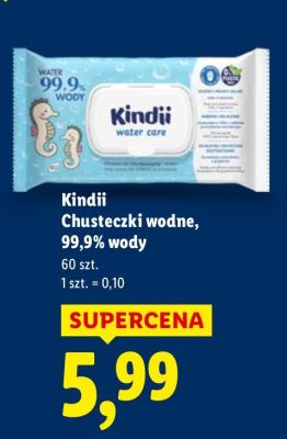 Chusteczki wodne, 99,9% wody promocja w Lidl