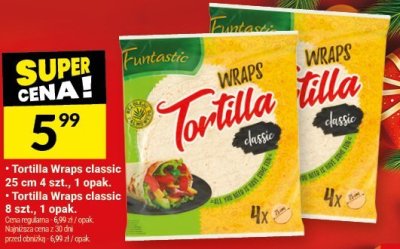 Tortilla wraps classic 25 cm, 1 opak. 4 szt. promocja w Twój Market