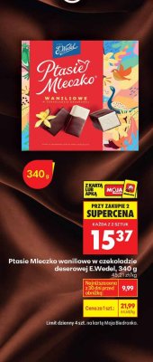 Ptasie Mleczko waniliowe w czekoladzie deserowej promocja w Biedronka