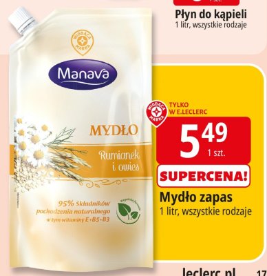 Mydło zapas Manava promocja w Leclerc