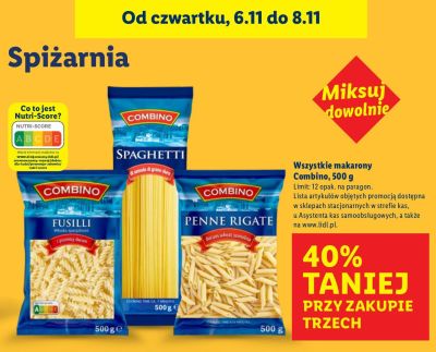 Makaron Combino Penne Rigate promocja w Lidl