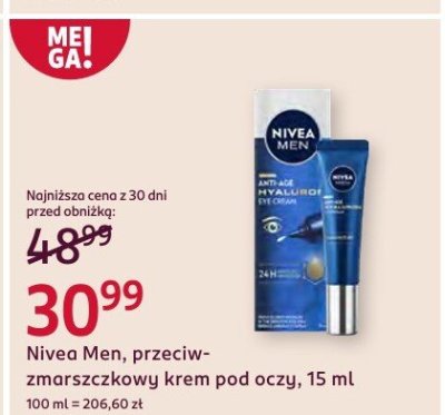 Krem pod oczy Nivea Men przeciwzmarszczkowy promocja w Rossmann