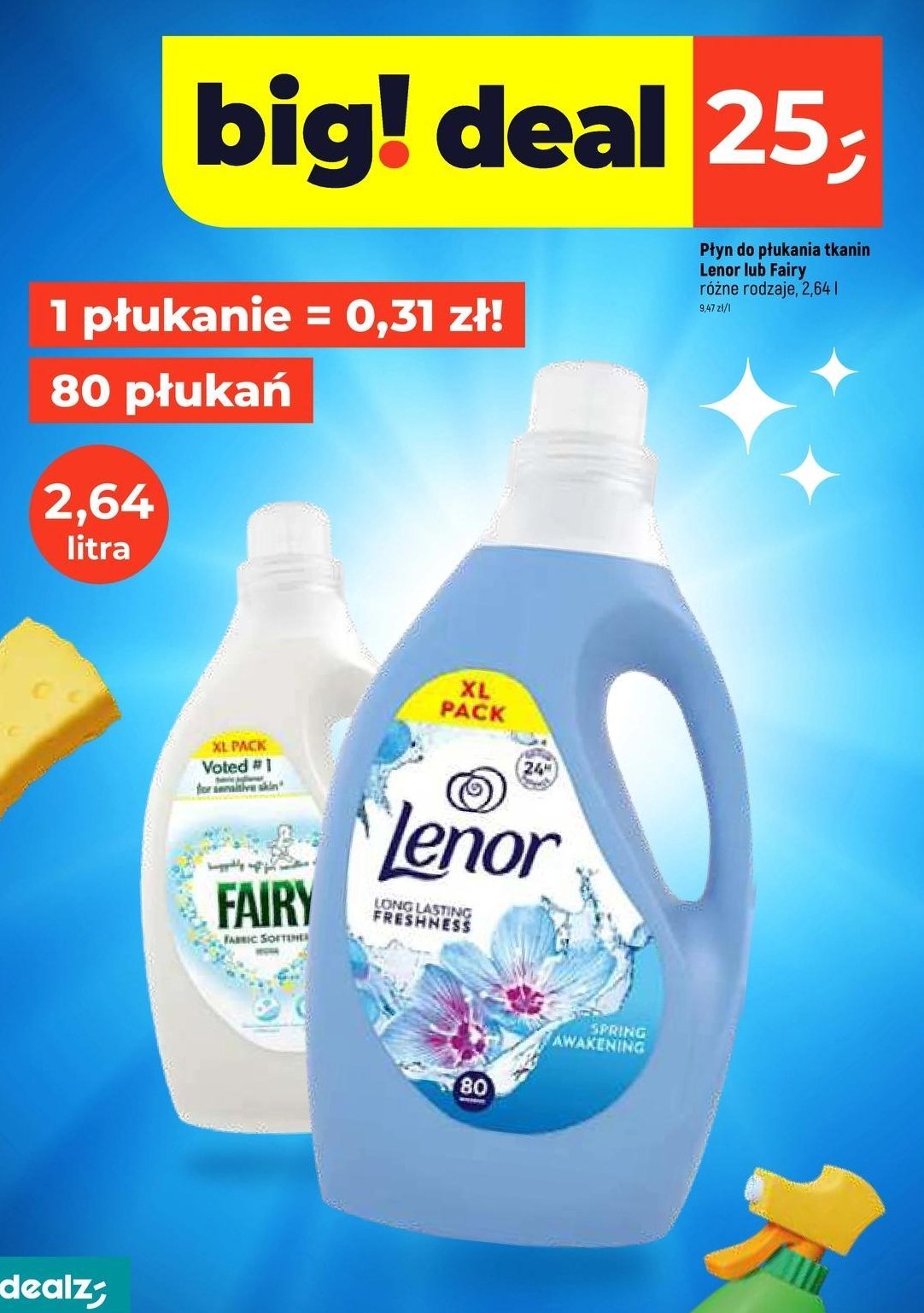 Płyn do płukania tkanin original Fairy promocja w Dealz