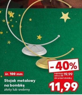 Stojak metalowy na bombkę złoty lub srebrny śr. 100 mm Kaufland promocja w Kaufland
