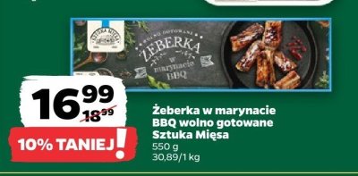 Żeberka w marynacie BBQ wolno gotowane  promocja w Netto