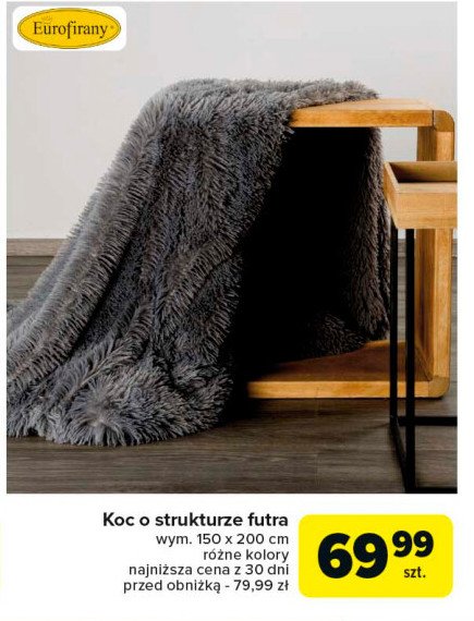 Koc o strukturze futra 150 x 200 cm EUROFIRANY promocja w Carrefour