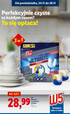 Kapsułki do zmywarki W5 Ultimate promocja w Lidl