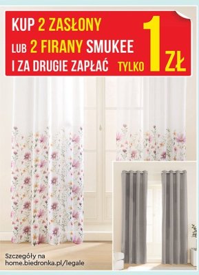 Zasłony lub firany  promocja w Biedronka