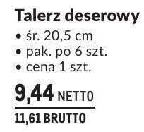 Talerz deserowy Linia Aldea porcelana śr. 20,5 cm promocja w Makro