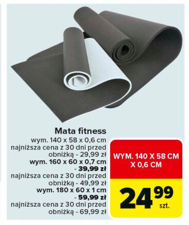 Mata fitness 140 x 58 x 0.6 cm promocja